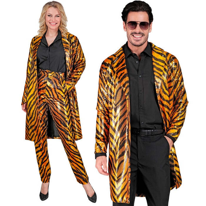 Party Fashion Coat  Animalier Tiger Sequin Coat 