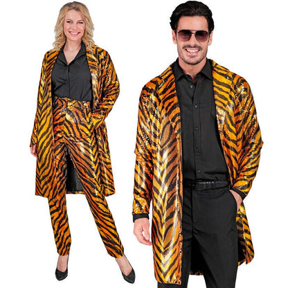 Party Fashion Coat  Animalier Tiger Sequin Coat 