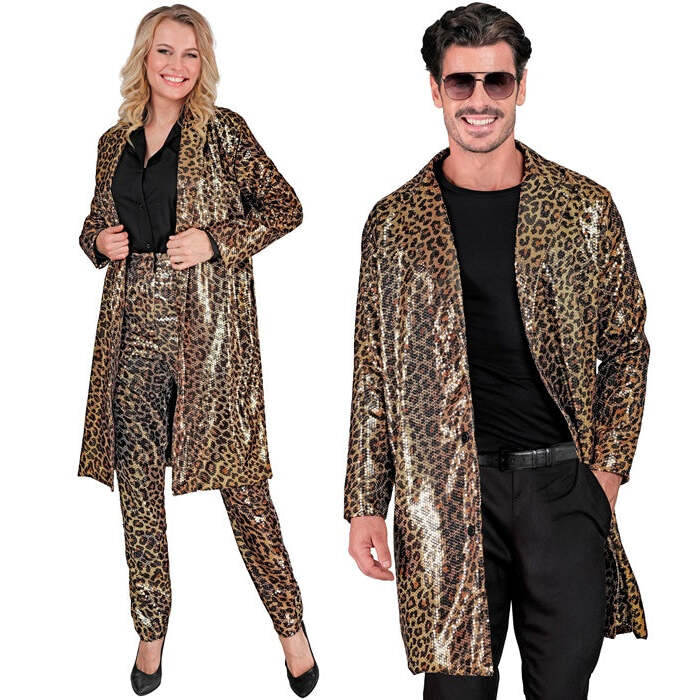 Party Fashion Coat  Animalier Leopard Sequin Coat 