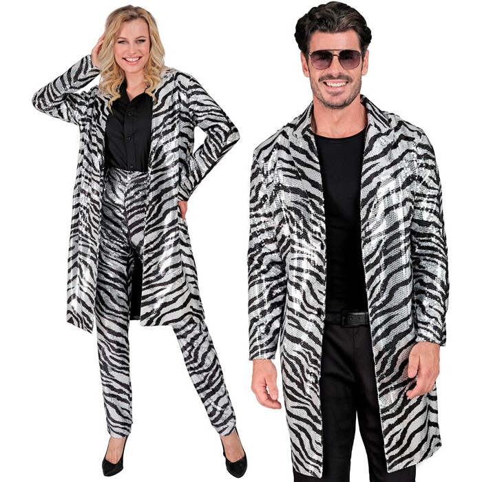 Party Fashion Coat  Animalier Zebra Sequin Coat 