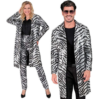 Party Fashion Coat  Animalier Zebra Sequin Coat 