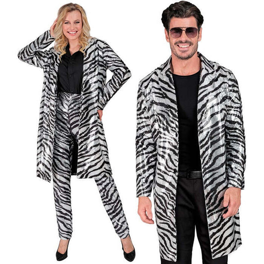 Party Fashion Coat  Animalier Zebra Sequin Coat 