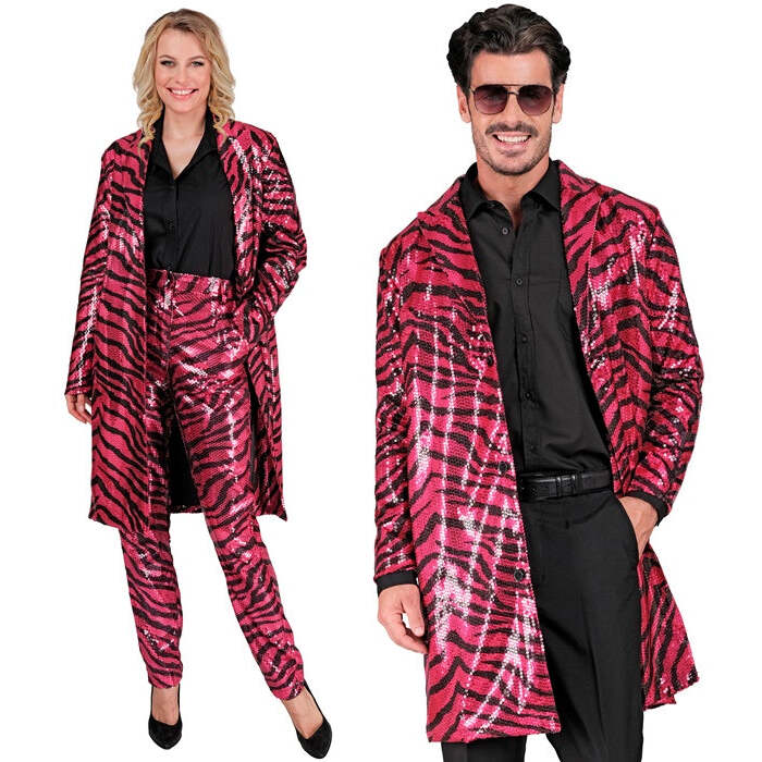 Party Fashion Coat  Pink Animalier Sequin Coat 