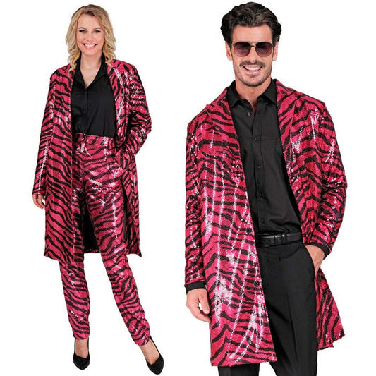 Party Fashion Coat  Pink Animalier Sequin Coat 
