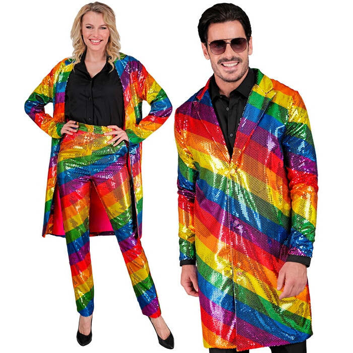 Party Fashion Coat  Rainbow Sequin Coat 