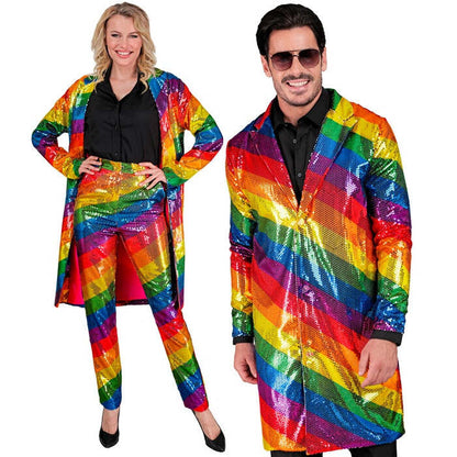 Party Fashion Coat  Rainbow Sequin Coat 