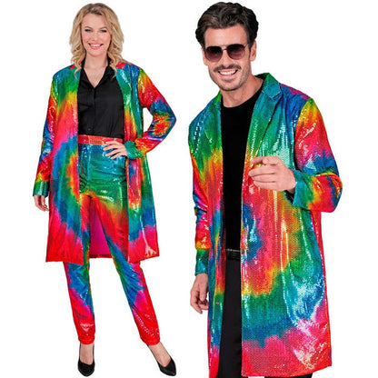 Party Fashion Coat  Tie Dye Sequin Coat 
