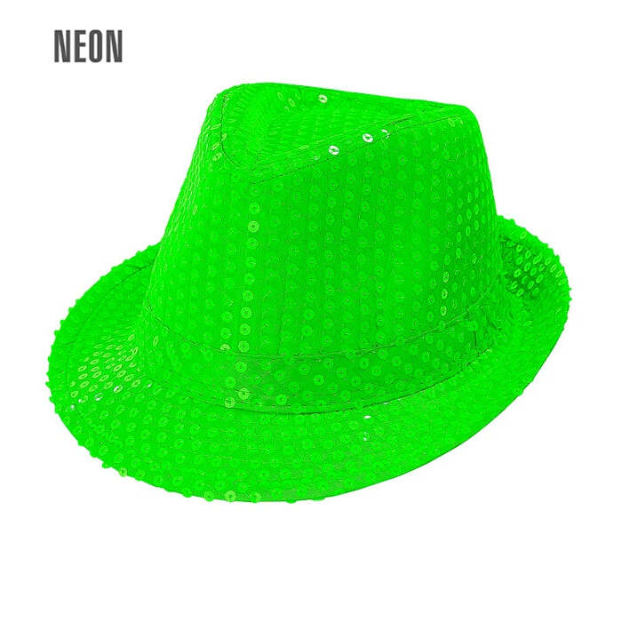 Neon Green Sequin Fedora