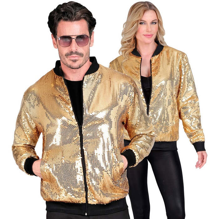 Party Fashion Bomber  Gold Sequin Bomber 