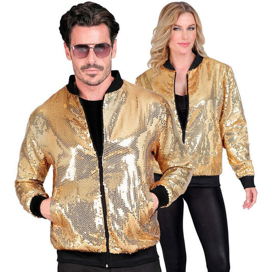 Party Fashion Bomber  Gold Sequin Bomber 