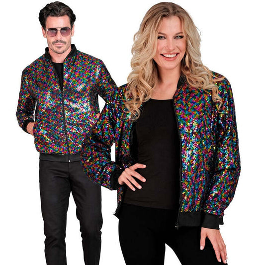 Party Fashion Bomber  Multicolor Sequin Bomber 