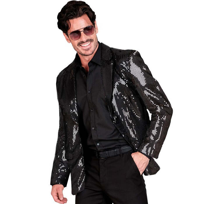Party Fashion Jacket  Black Sequin Jacket 