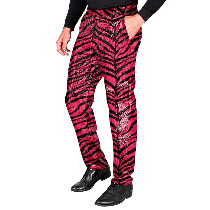 Party Fashion Pants  Pink Animalier Sequin Pants 