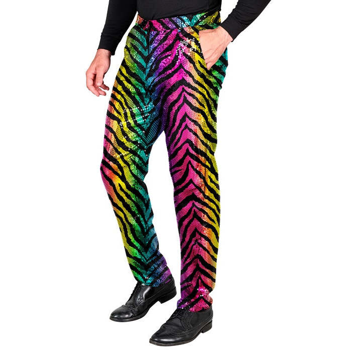 Party Fashion Pants  Rainbow Animalier Tiger Sequin Pants 