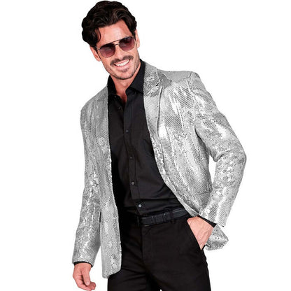Party Fashion Jacket  Silver Sequin Jacket 