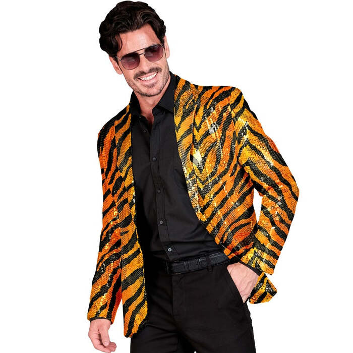 Party Fashion Jacket  Animalier Tiger Sequin Jacket 