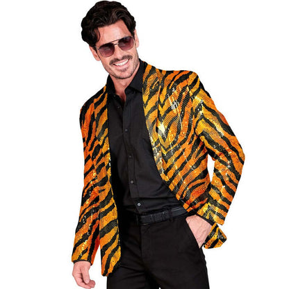 Party Fashion Jacket  Animalier Tiger Sequin Jacket 