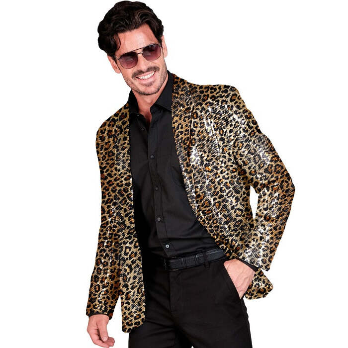 Party Fashion Jacket  Animalier Leopard Sequin Jacket 