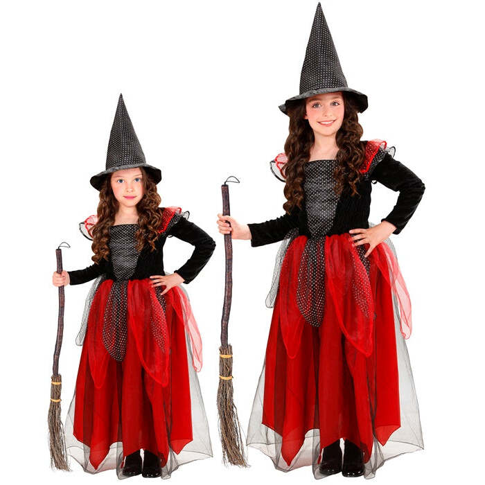 Witch Black/Burgundy -  Dress, Hat 