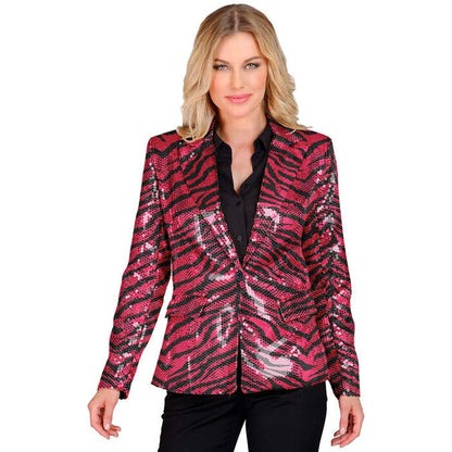 Party Fashion Jacket  Pink Animalier Sequin Jacket 