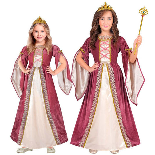 Medieval Princess  Dress With Petticoat, Crown 