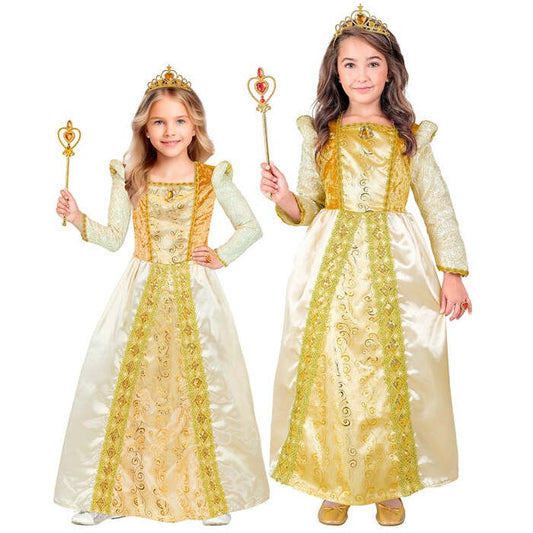 Medieval Queen  Dress With Petticoat, Crown 