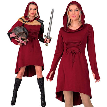 Medieval Gothic  Hooded Dress 