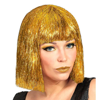 Gold Glitzy Vegas Wig In Box