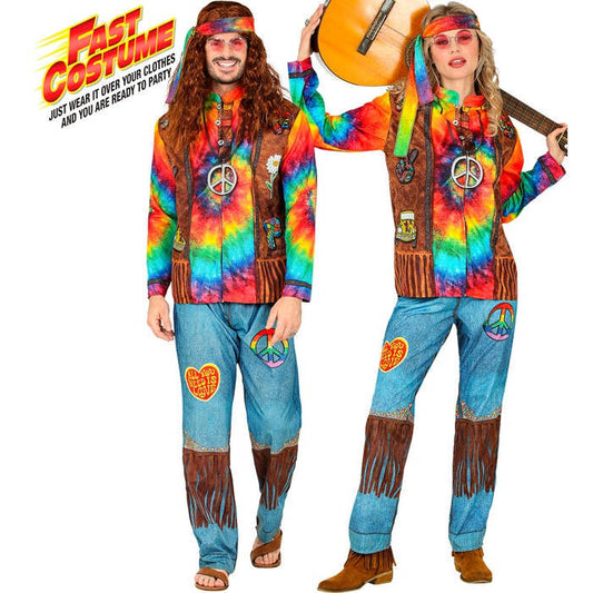 Hippie Fast Costume  Jacket, Pants, Headband 