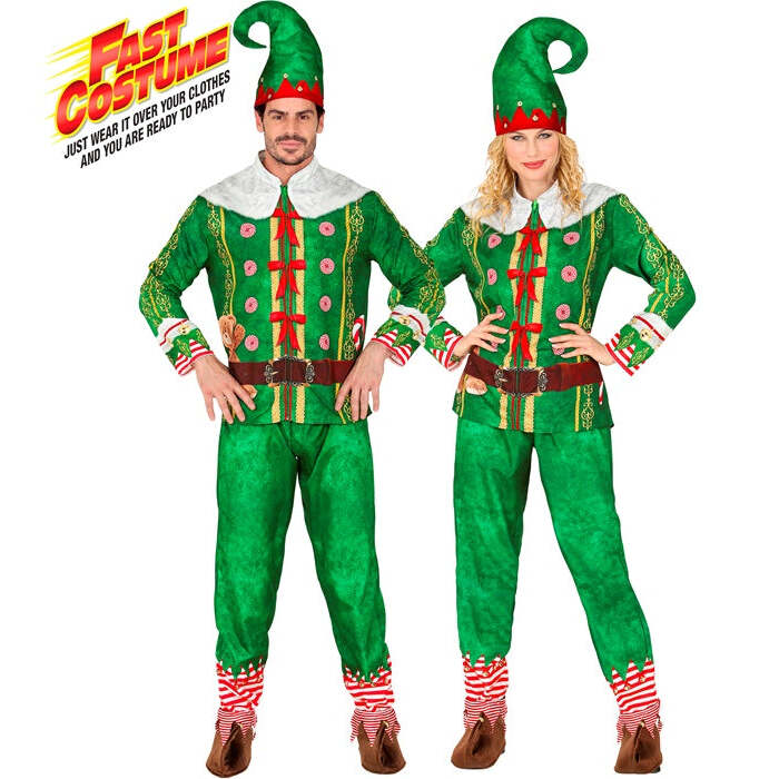 Santa'S Little Helper Elf Fast Costume  Jacket, Pants, Hat 