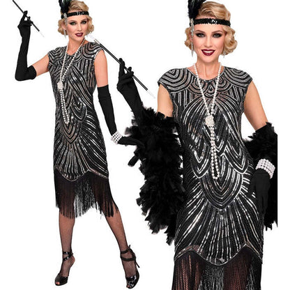 Roaring 20S Gatsby Flapper  Dress  - Silver
