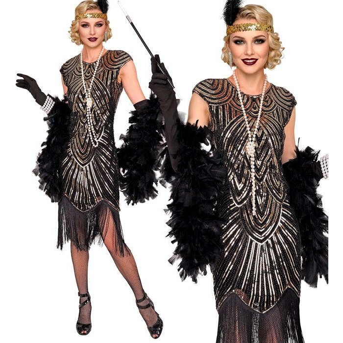 Roaring 20S Gatsby Flapper  Dress  - Gold