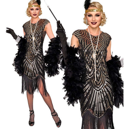 Roaring 20S Gatsby Flapper  Dress  - Gold