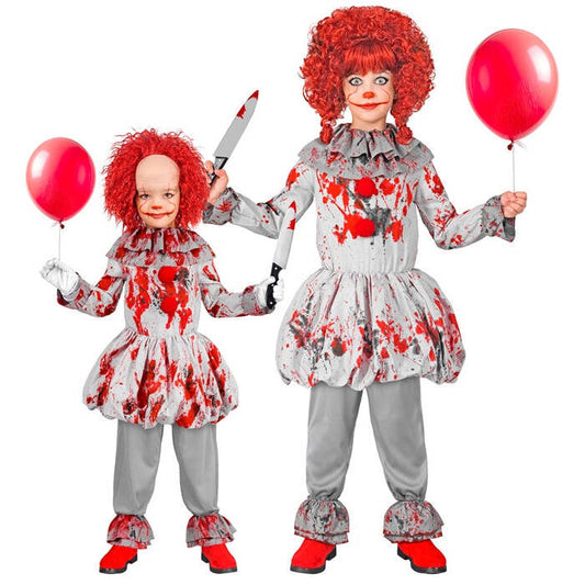 Vintage Horror Clown  Dress, Ruff, Shoe Covers 