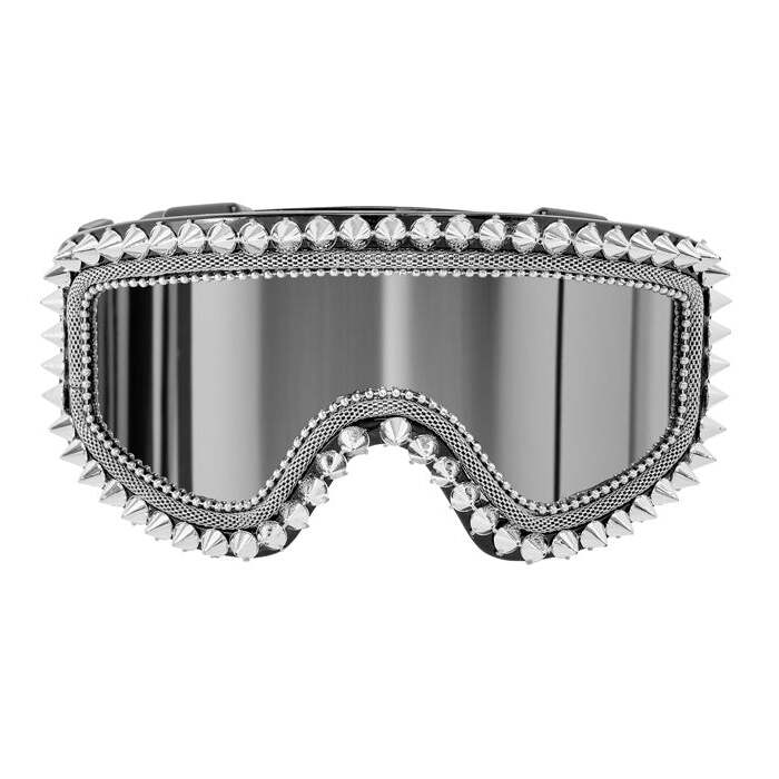 Goggles Après-Ski Winter Party Festival Studded Strass Silver