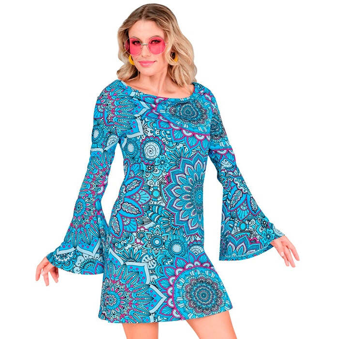 The 60S Fashion - Blue Mandala  Dress 