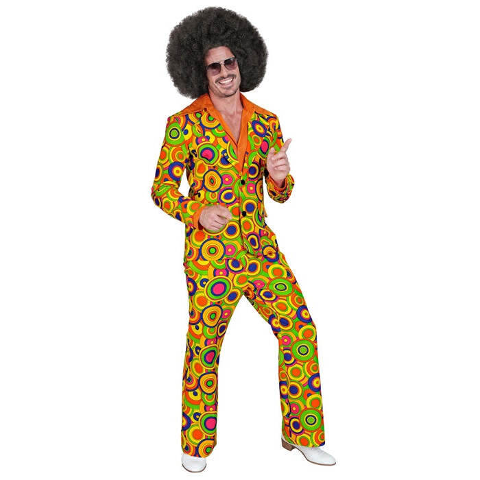 The 70S Groovy Style - Yellow Circles  Jacket, Pants 