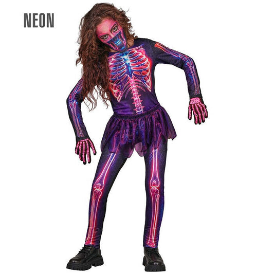Neon Skeleton  Jumpsuit, Tutu, Face Mask 