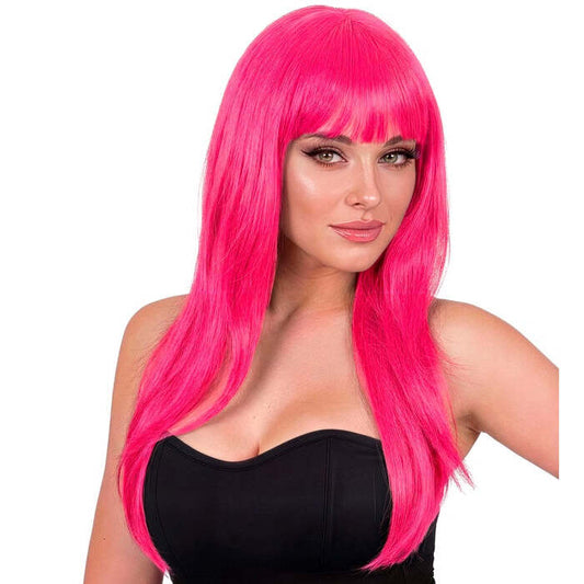 Hot Pink Vogue Wig In Polybag