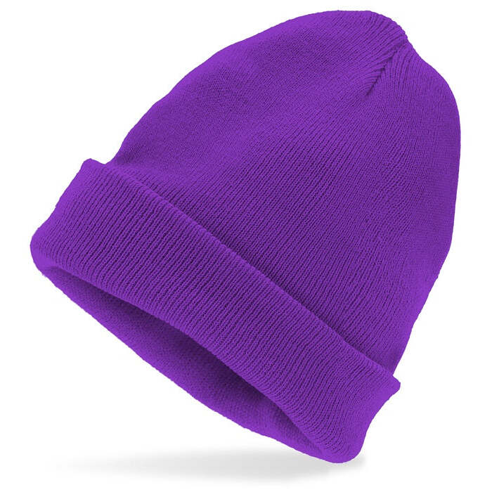 Hat Beanie Purple Wool Look