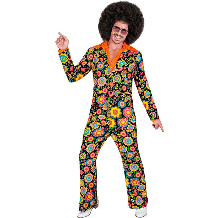 The 60S Fashion - Colorful Flowers  Jacket, Pants 