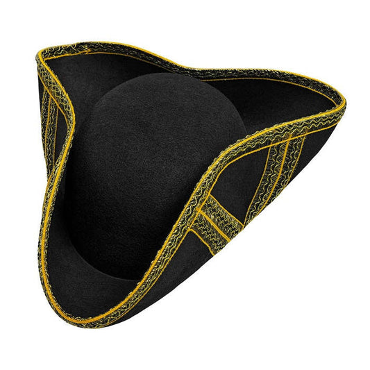 Tricorn With Gold Trim Felt