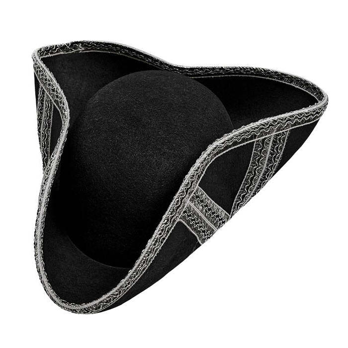 Tricorn With Silver Trim Felt