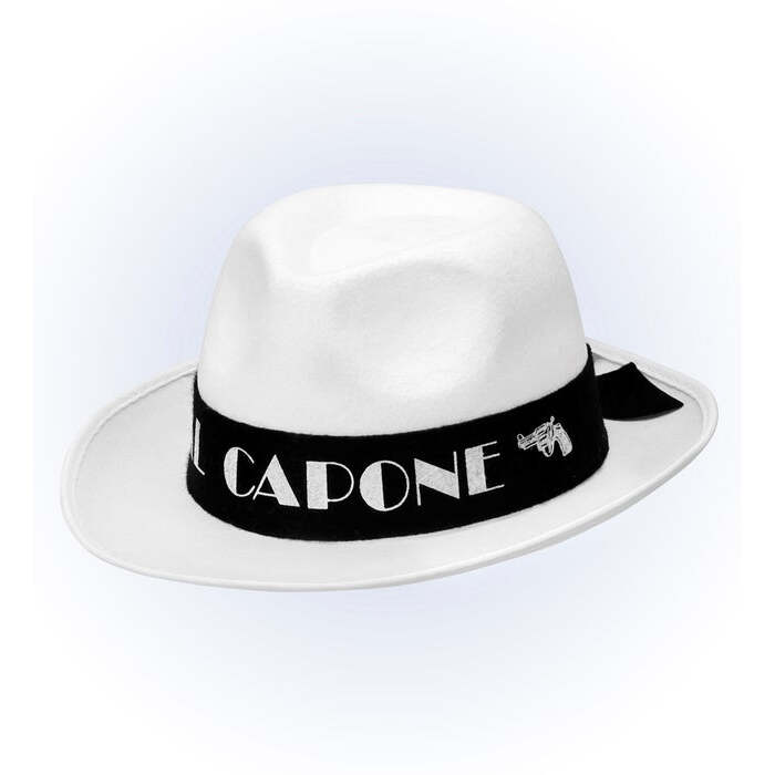 Felt White Al Capone Hat