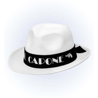 Felt White Al Capone Hat