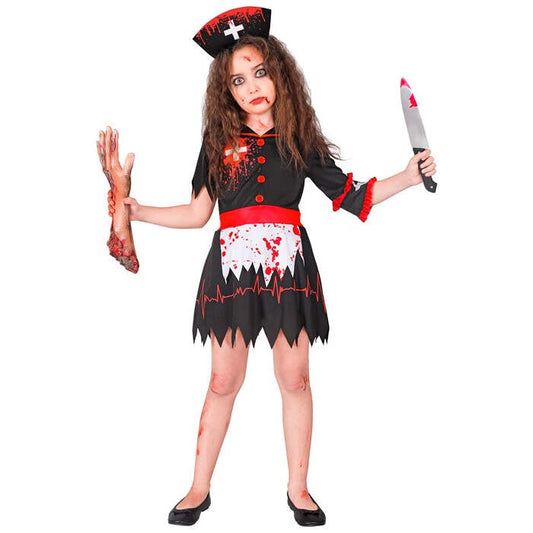 “Zombie Nurse”  Dress With Underskirt, Headpiece 
