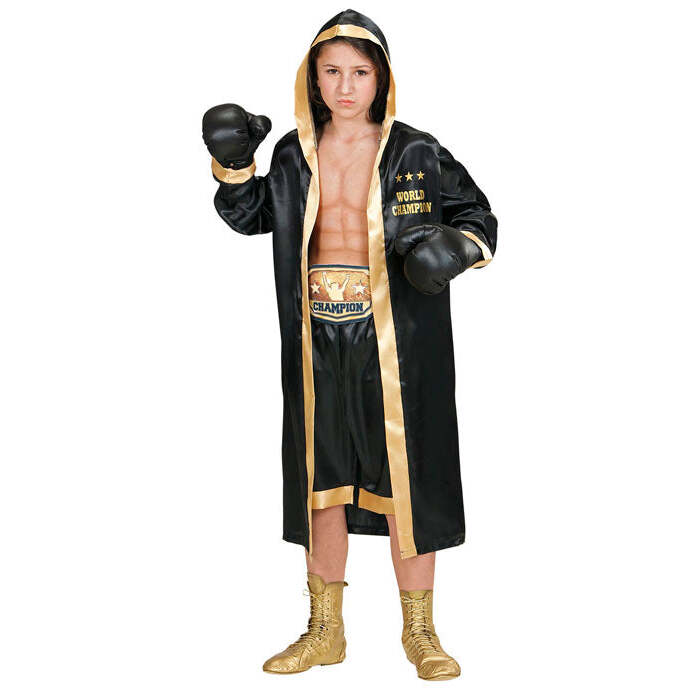 World Boxing Champion  Hooded Robe, Shorts, Belt, Boxing Gloves 