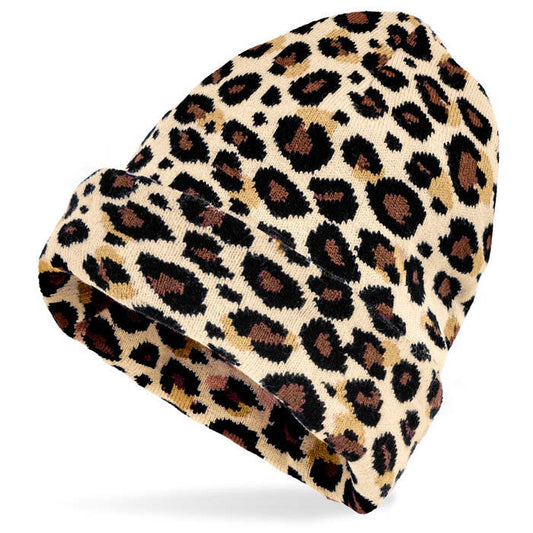 Hat Beanie Animalier Leopard Wool Look