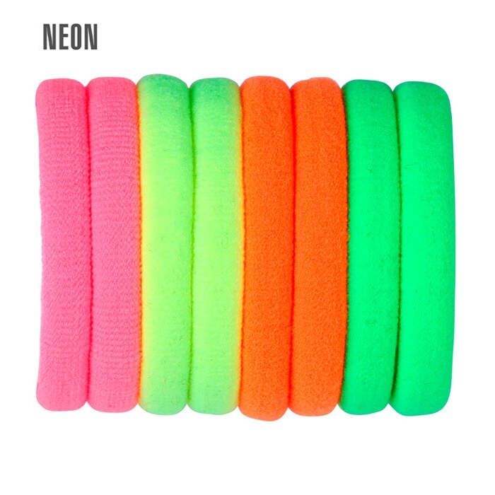 Set Of 8 Neon Hair Ties 4 Colors Ass.