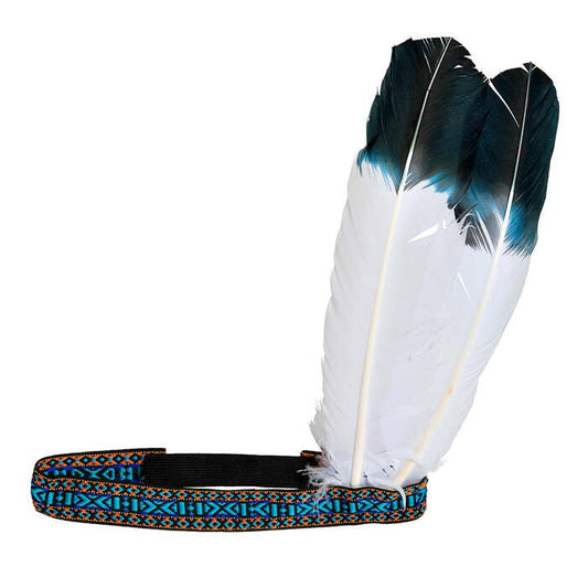 Native Indian Headband With 2 Feathers